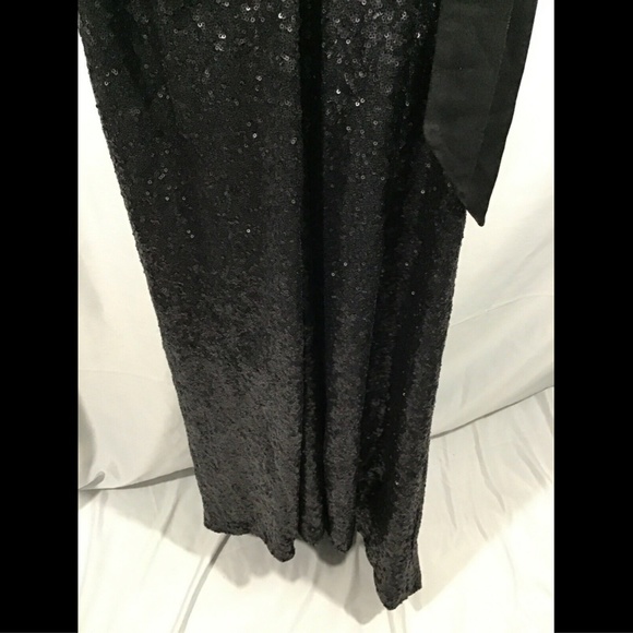 NWT $308 Dress the Population Giselle Sequin Wrap Gown Black [SZ‎ Medium ] - Picture 5 of 8